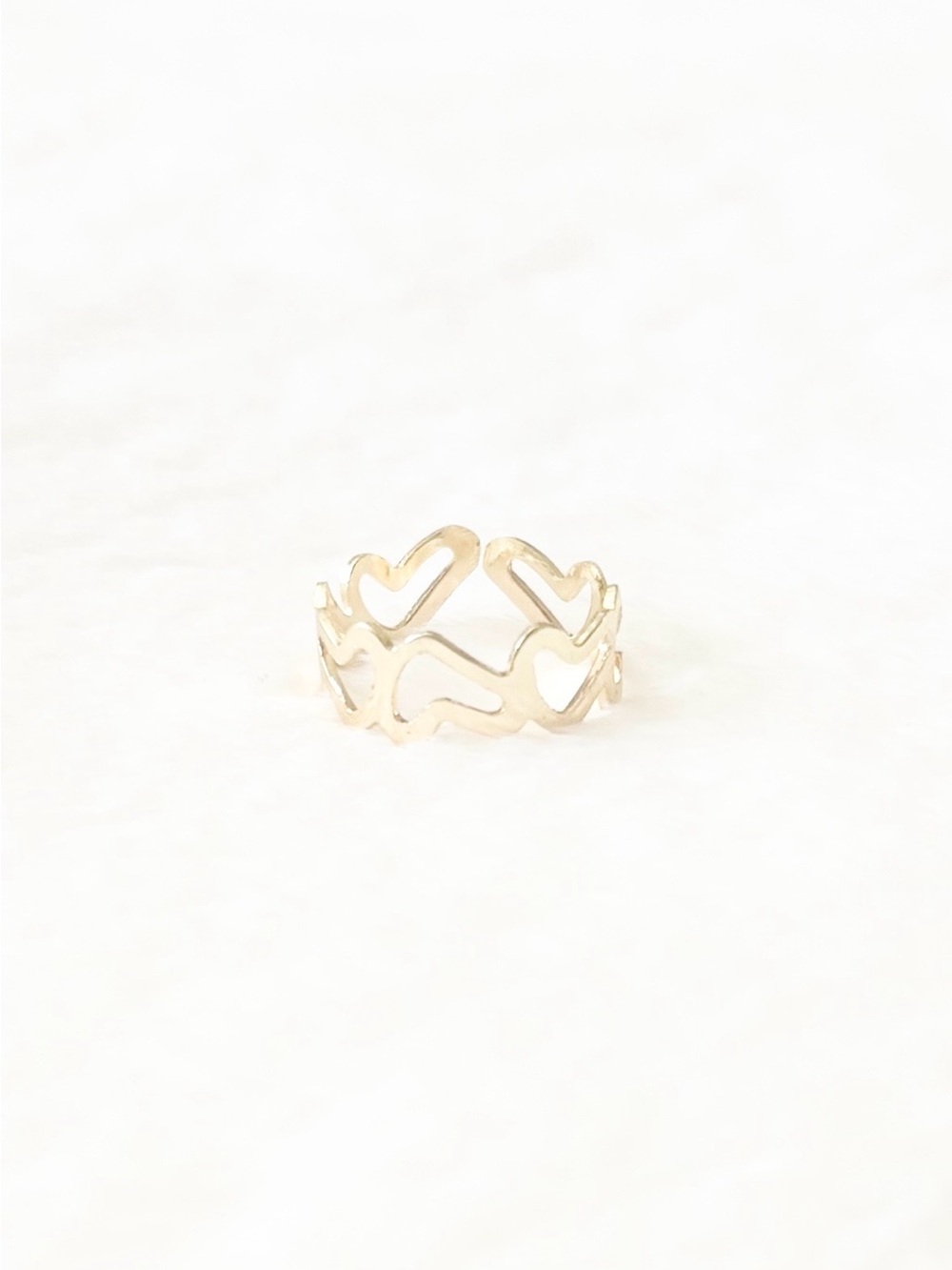 5/$15 🩷 MUST BUNDLE Gold Heart Link Openwork Ring - Women Jewelry